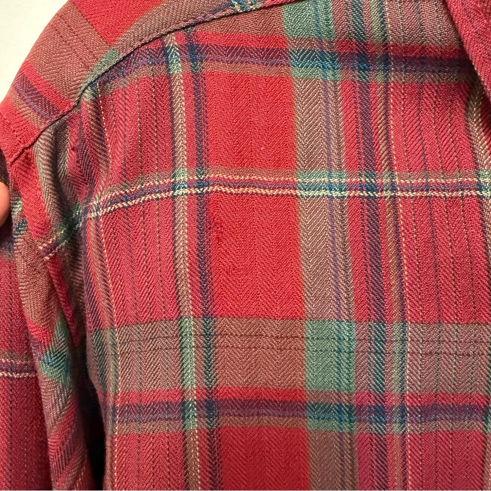 Pendleton Fine Worsted Wool Button Down Red Plaid… - image 8